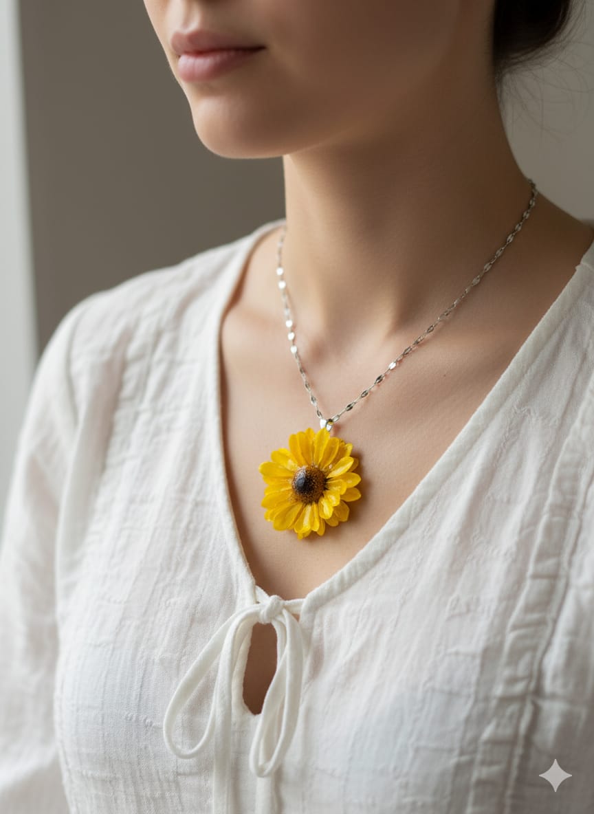 Joyería con Girasoles Naturales