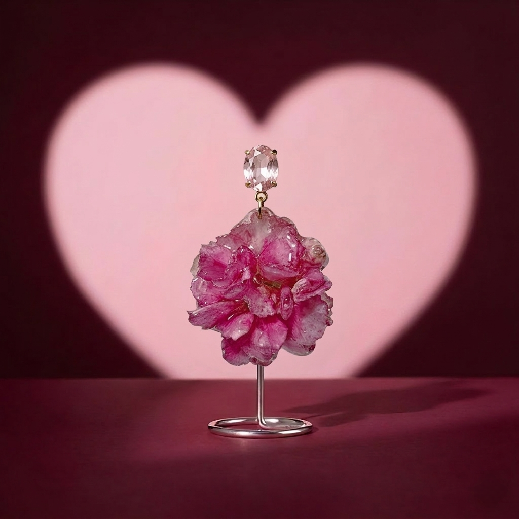 Aretes Clavel Rosa