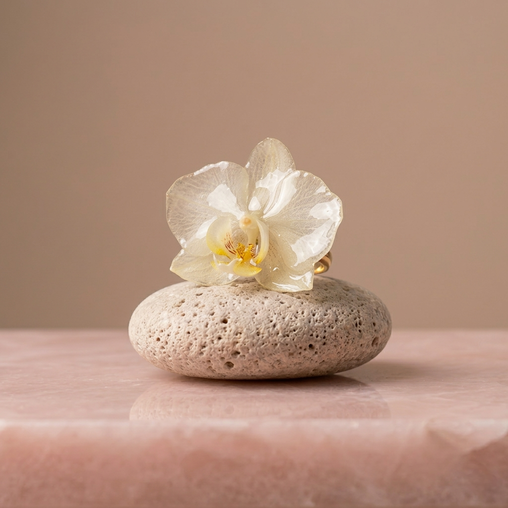 Anillo Mini Orquídea Blanca