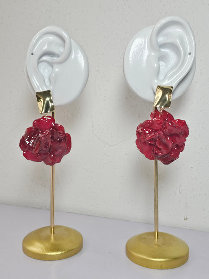Aretes Clavel Rojo