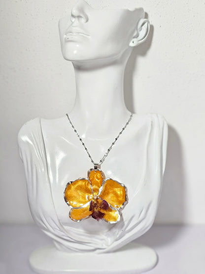 Collar Orquídea Naranja Tornasol