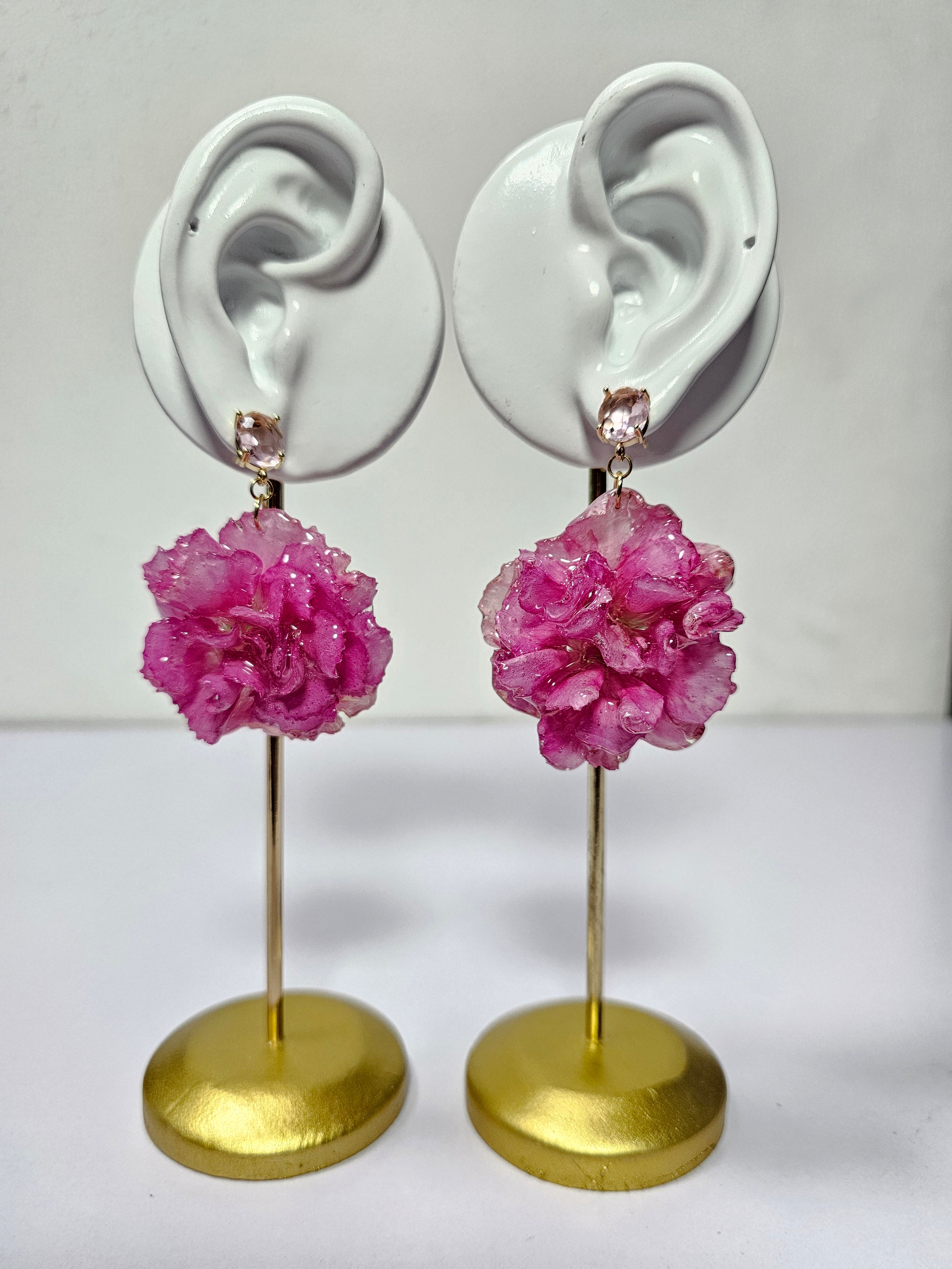 Aretes Clavel Rosa