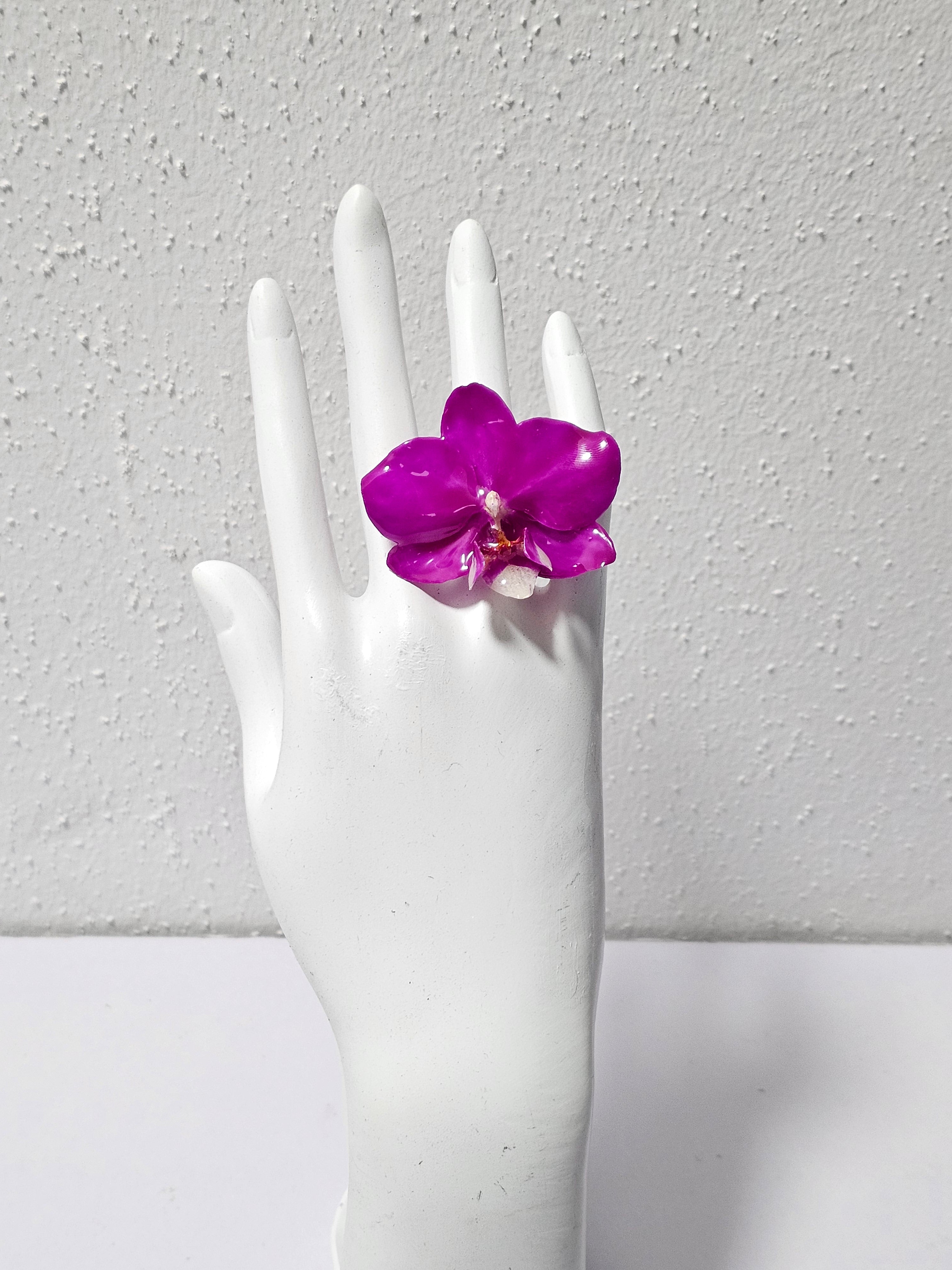 Anillo Mini Orquídea Magenta