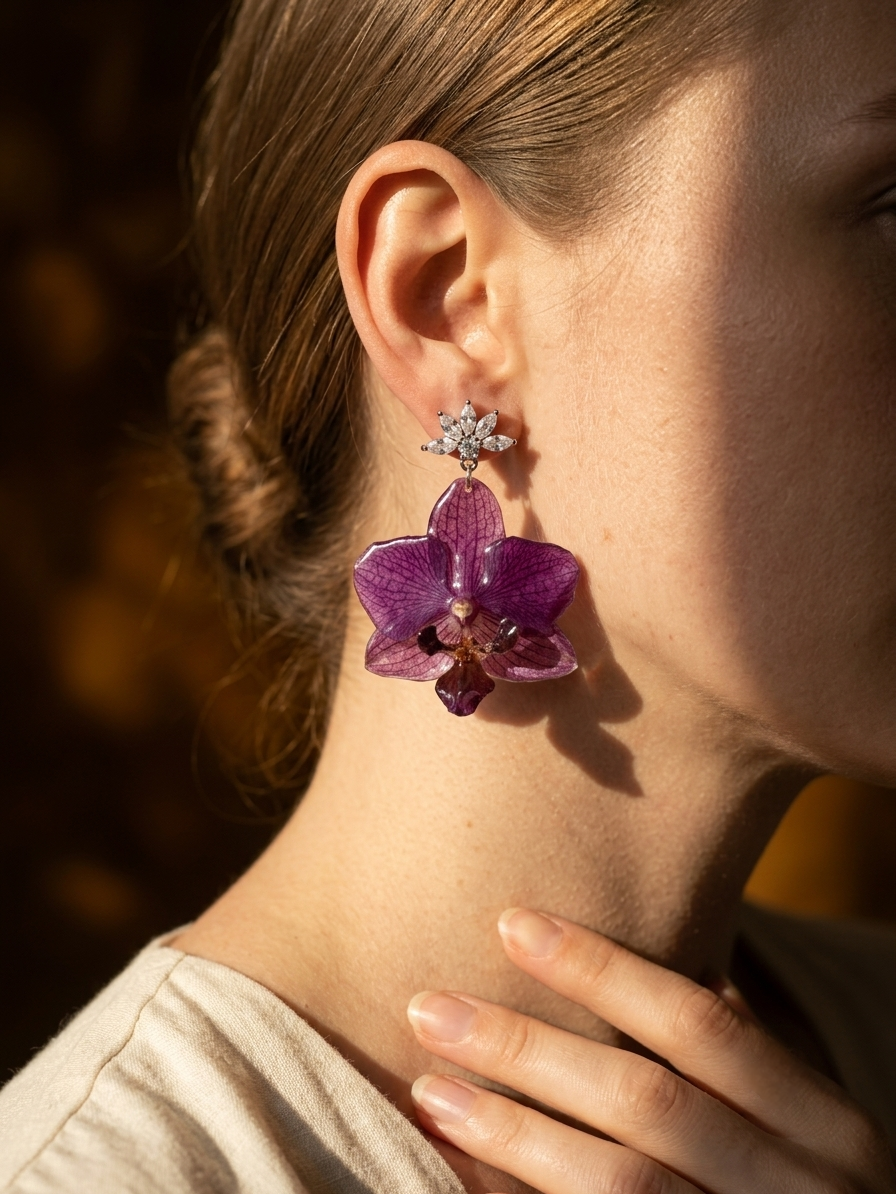 Flores reales. Aretes irrepetibles.