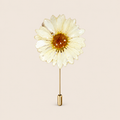 Alfiler de Solapa con Margarita artesanal con flor natural preservada — ISAMOR