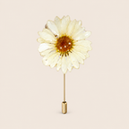 Alfiler de Solapa con Margarita artesanal con flor natural preservada — ISAMOR