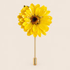Alfiler de Solapa con Mini Girasol artesanal con flor natural preservada — ISAMOR