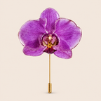 Alfiler de Solapa con Orquídea Morada artesanal con flor natural preservada — ISAMOR