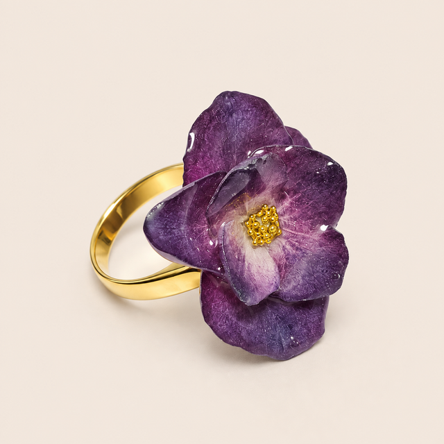 Anillo de Hortensia Morada