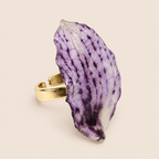 Anillo de Pétalos de Orquídea Gota artesanal con flor natural preservada — ISAMOR