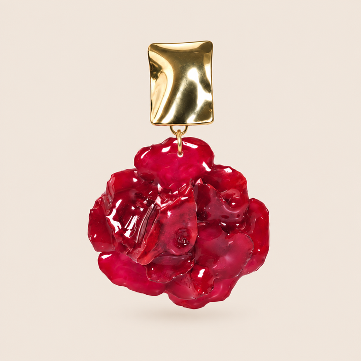 Aretes de Clavel Rojo