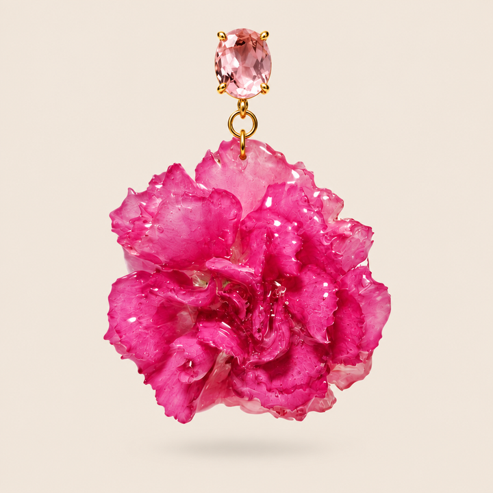 Aretes de Clavel Rosa