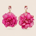Aretes de Clavel Rosa artesanal con flor natural preservada, vista alternativa — ISAMOR