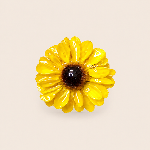 Aretes de Mini Girasol artesanal con flor natural preservada — ISAMOR