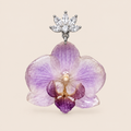 Aretes de Mini Orquídea Lila y Zirconia artesanal con flor natural preservada — ISAMOR
