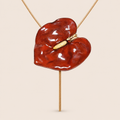 Collar de Anturio Rojo artesanal con flor natural preservada — ISAMOR