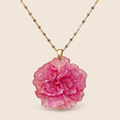 Collar de Clavel Rosa artesanal con flor natural preservada — ISAMOR