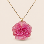 Collar de Clavel Rosa artesanal con flor natural preservada — ISAMOR