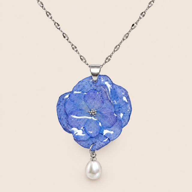 Collar de Hortensia Azul