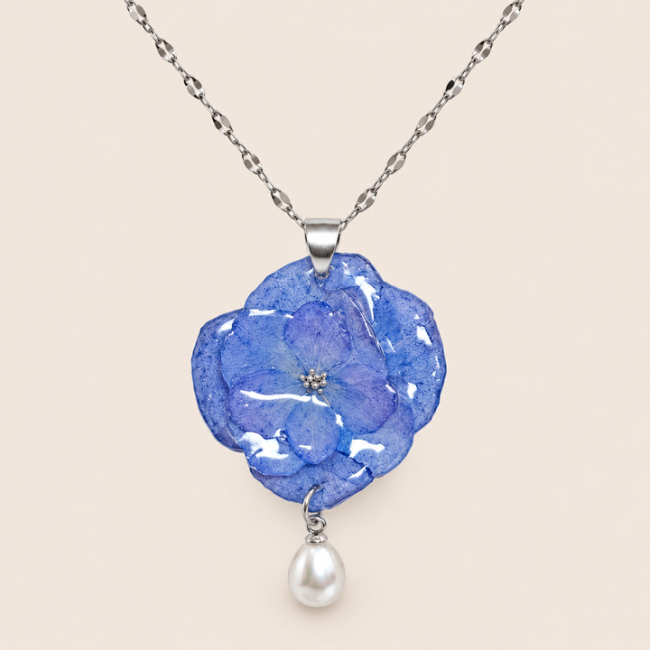 Collar de Hortensia Azul