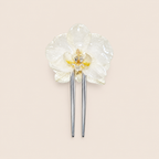 Peineta con Orquídea Blanca artesanal con flor natural preservada — ISAMOR
