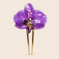 Peineta con Orquídea Morada artesanal con flor natural preservada — ISAMOR