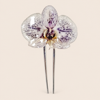 Peineta con Orquídea Moteada artesanal con flor natural preservada — ISAMOR