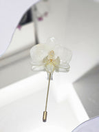 Alfiler de Solapa Orquídea Blanca