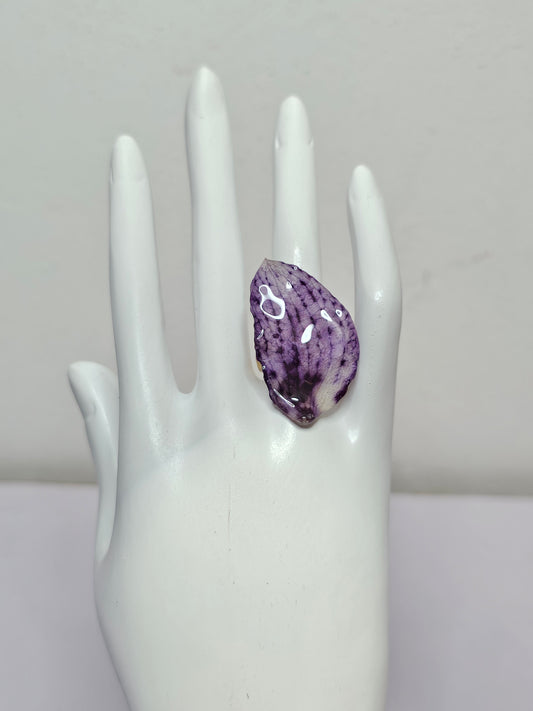 Anillo Pétalos de Orquídea Gota