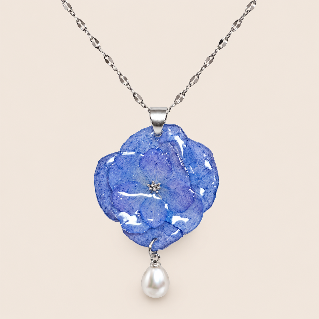 Collar de Hortensia Azul