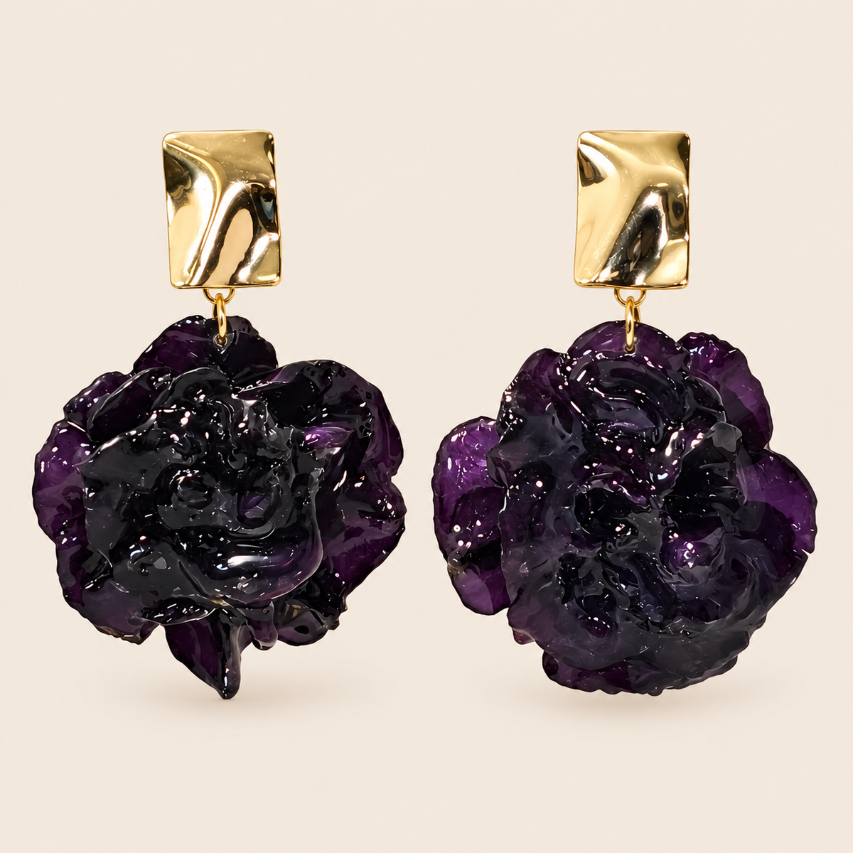 Aretes de Clavel Morado