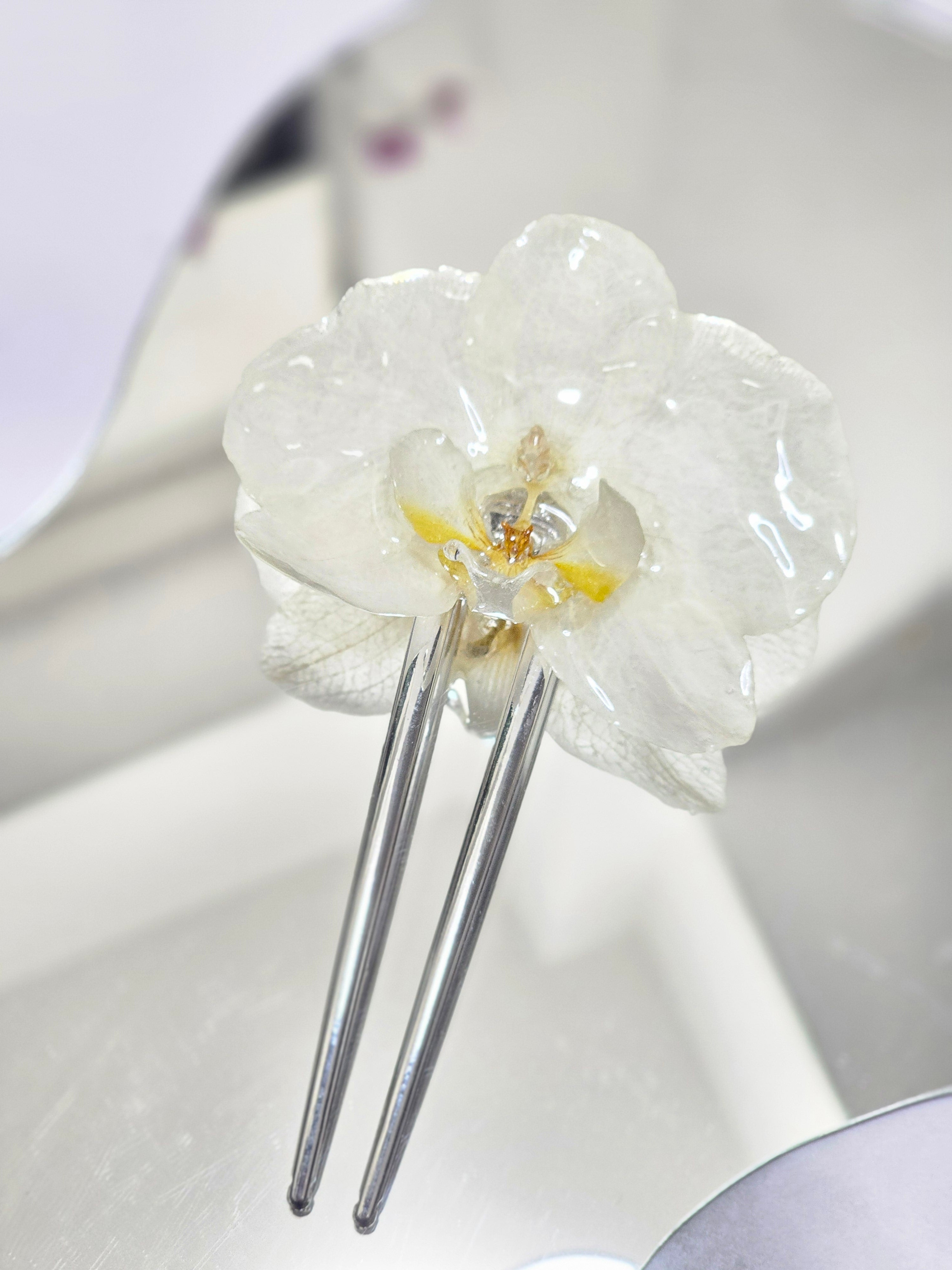 Peineta Orquídea Blanca