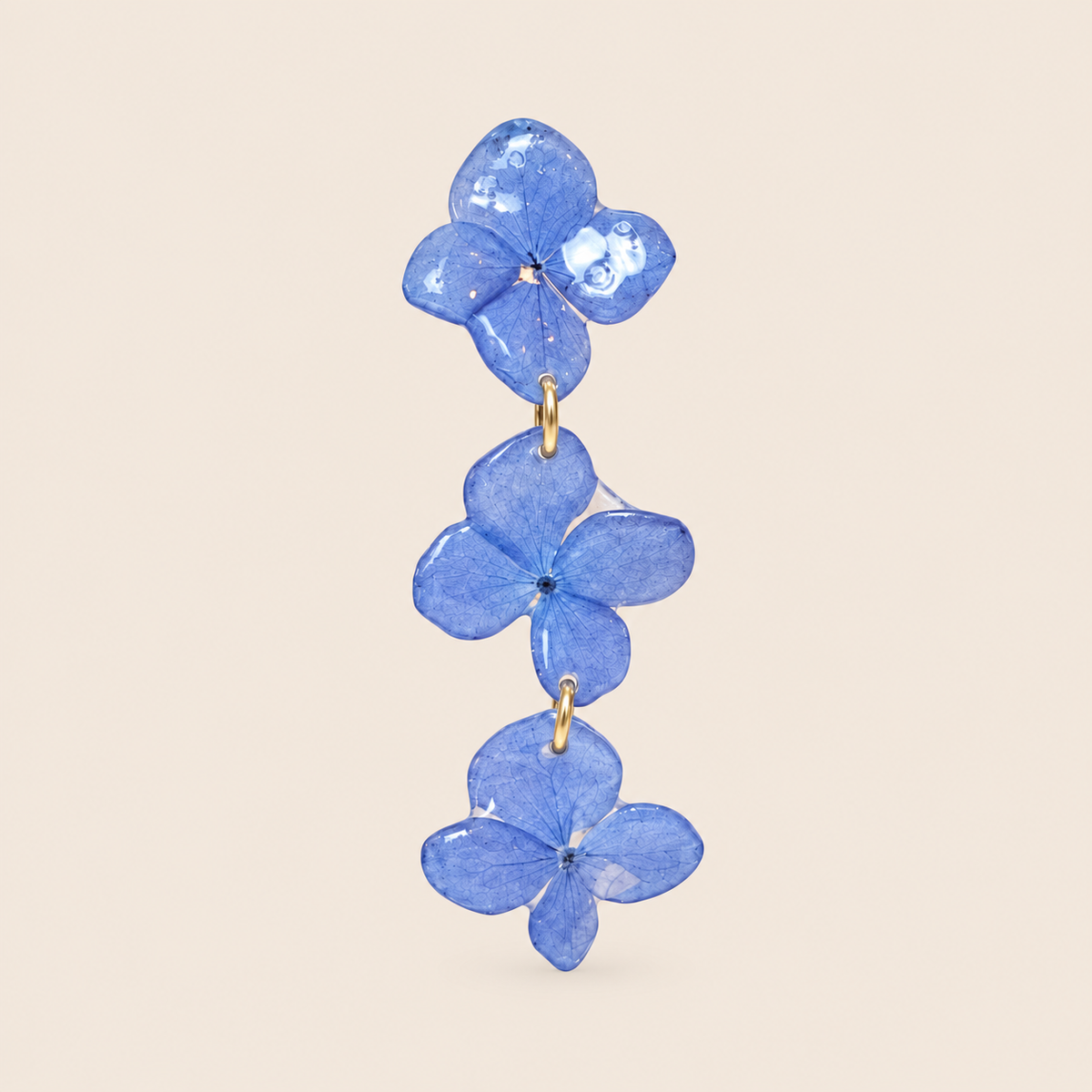 Aretes de Hortensia Azul