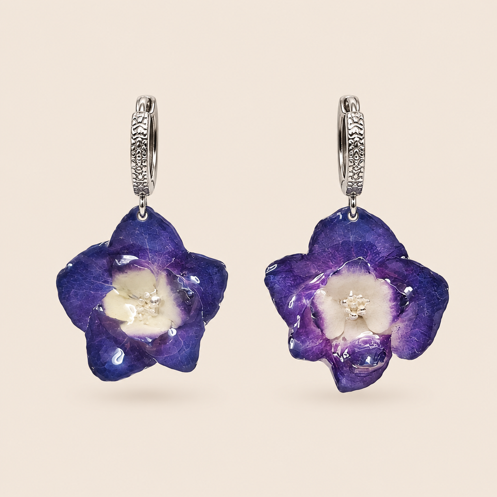 Aretes de Hortensia Morada