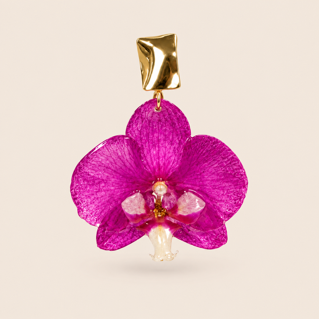 Aretes de Orquídea Magenta