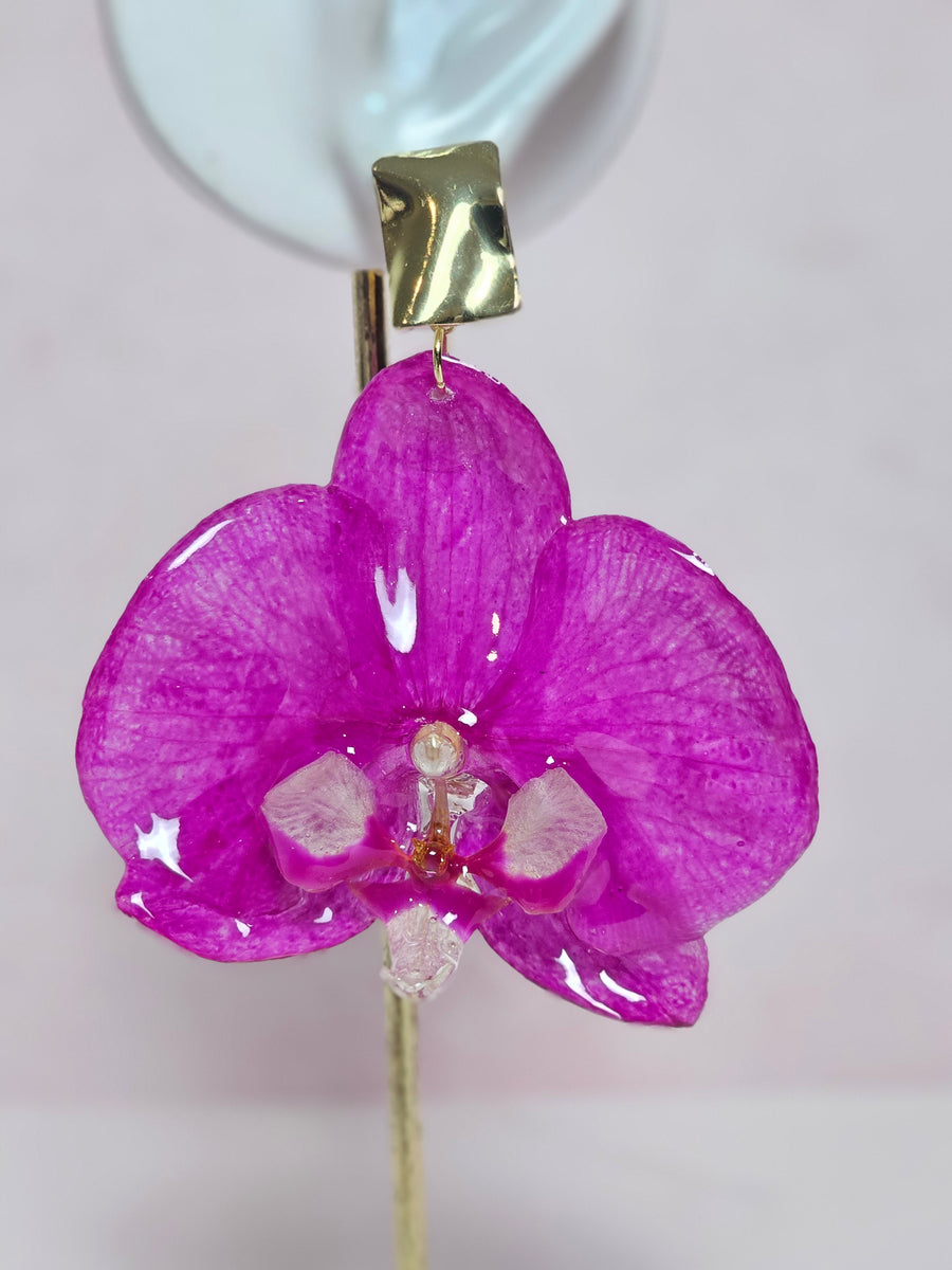 Aretes de Orquídea Magenta