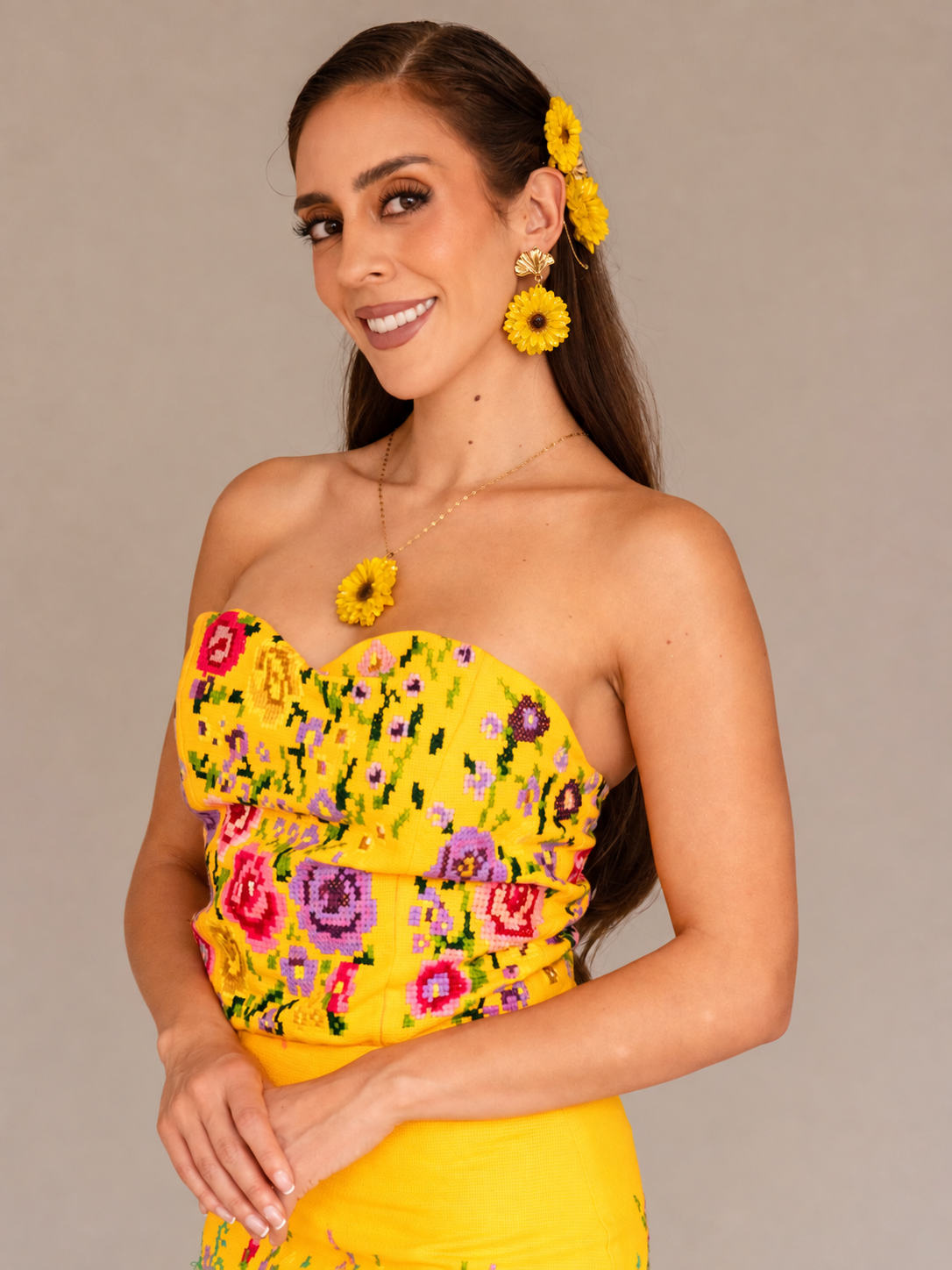 Joyería artesanal con girasol natural encapsulado