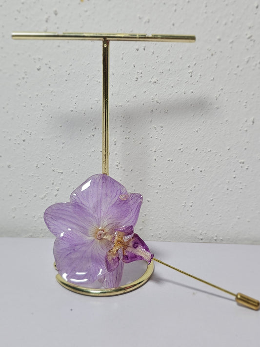 Alfiler de Solapa Mini Orquídea Lila