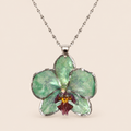 Collar de Orquídea Verde Tornasol