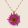 Collar con Flor de Aster Rosada