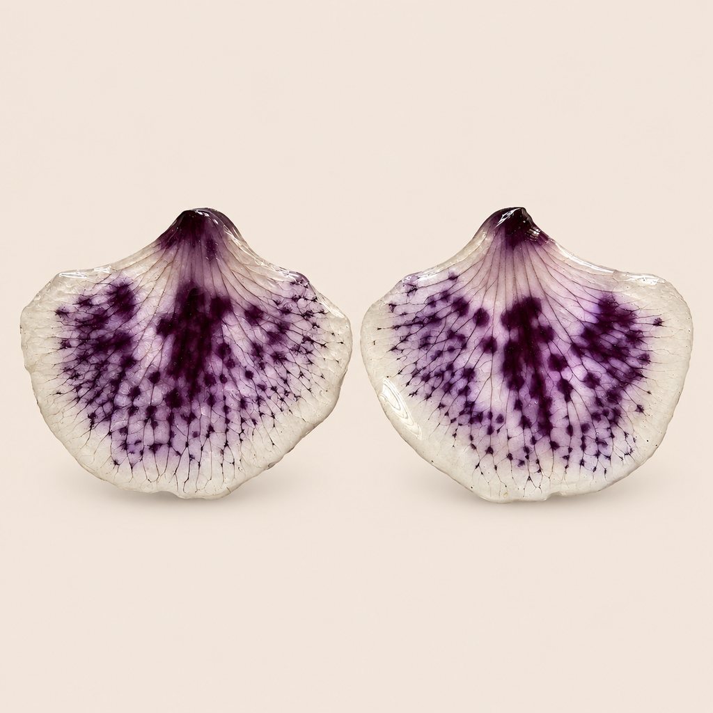 Aretes de Pétalos de Orquídea Abanico
