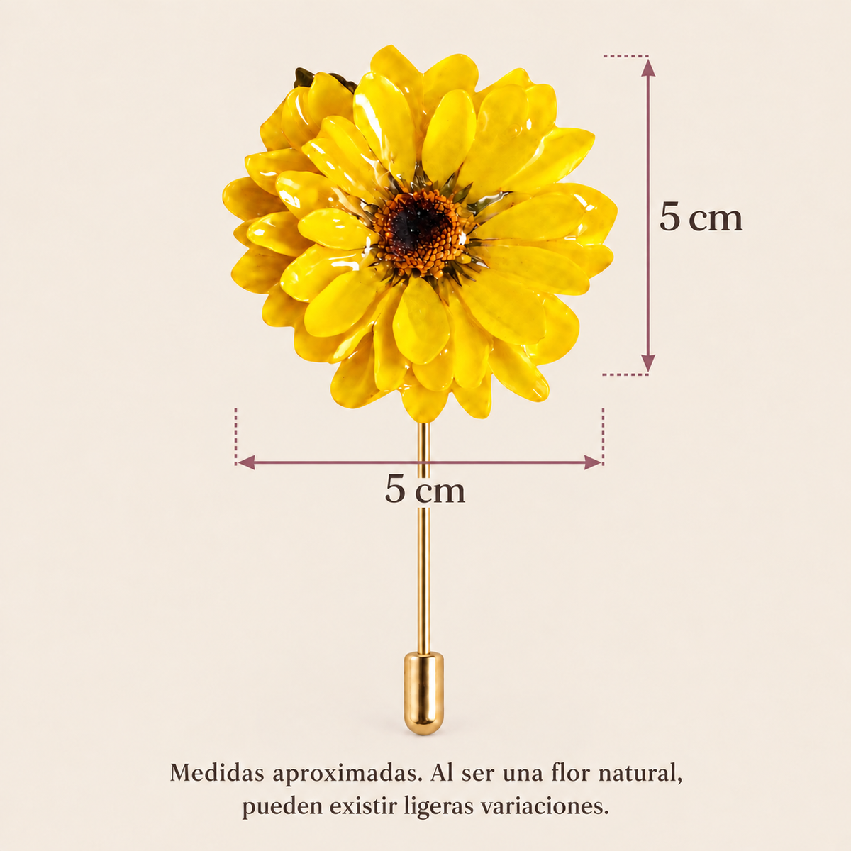 Alfiler de Solapa con Mini Girasol