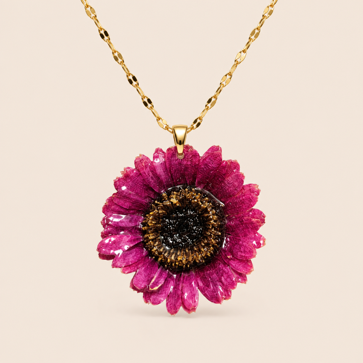 Collar de Mini Gerbera Púrpura