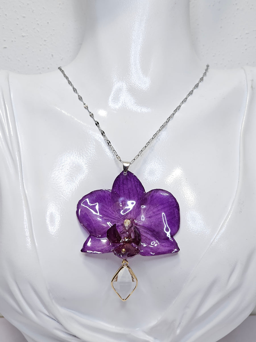 Collar de Mini Orquídea Morada