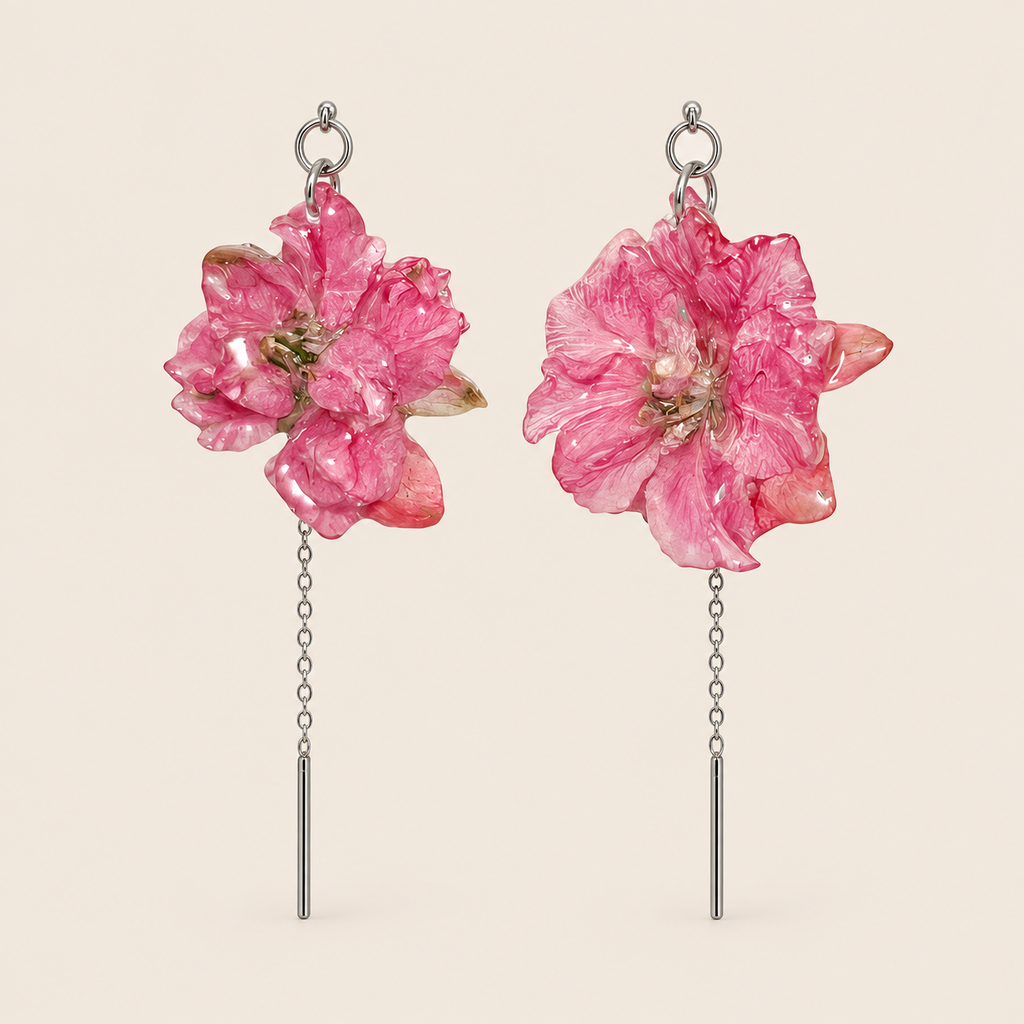 Aretes de Espuela de Caballero Rosa