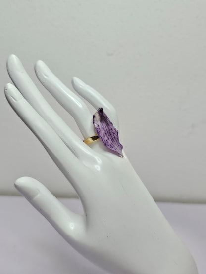 Anillo Pétalos de Orquídea Gota