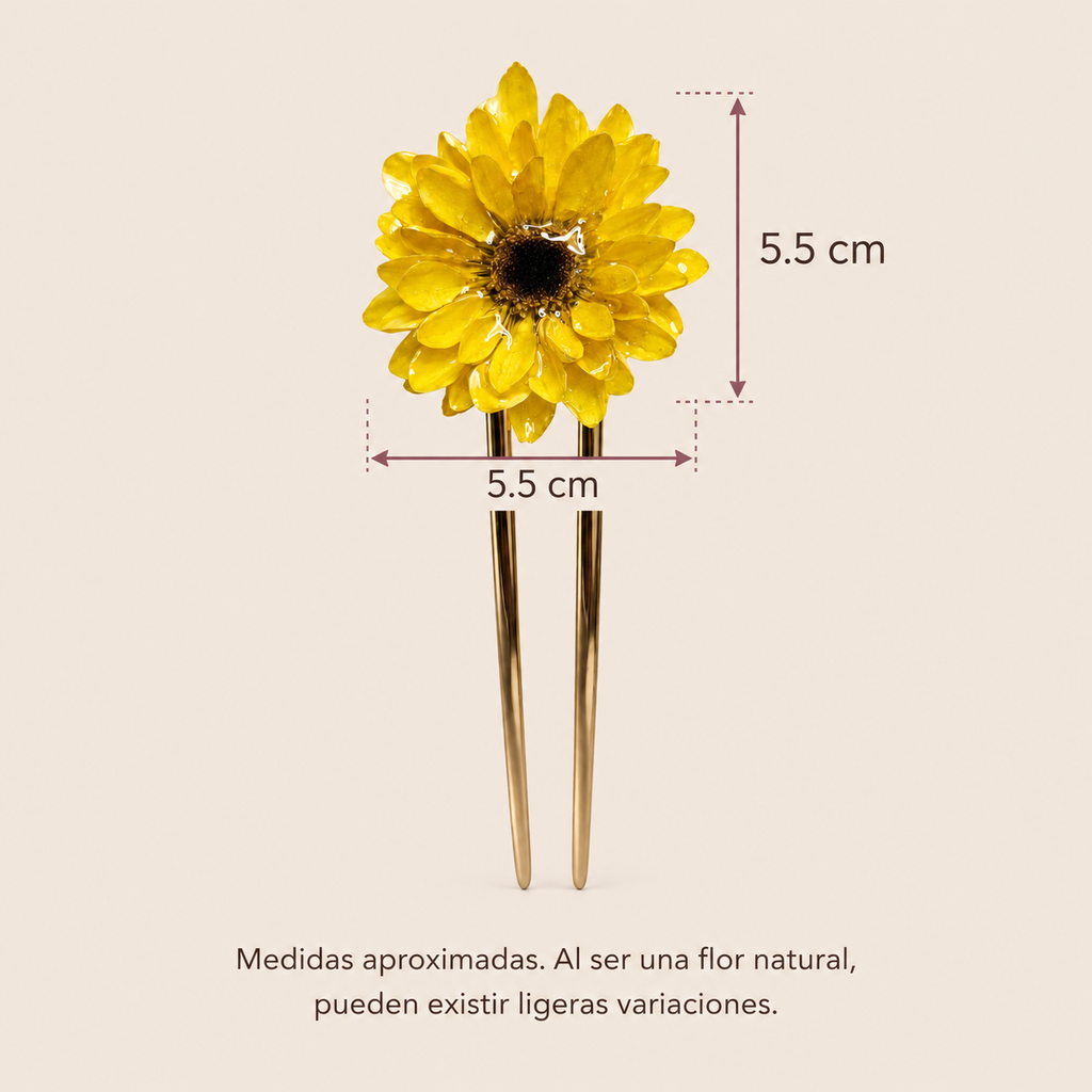 Peineta con Mini Girasol