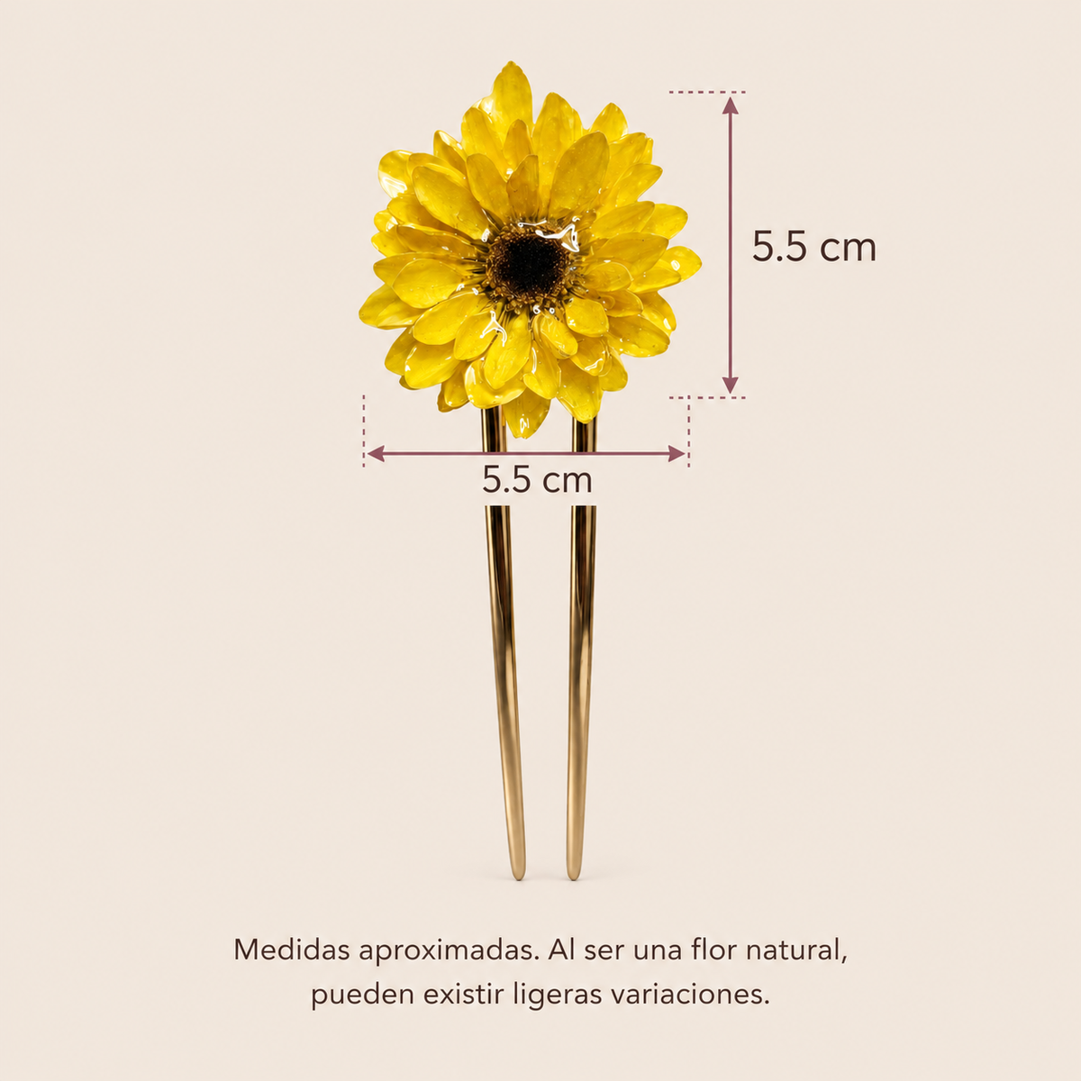 Peineta con Mini Girasol