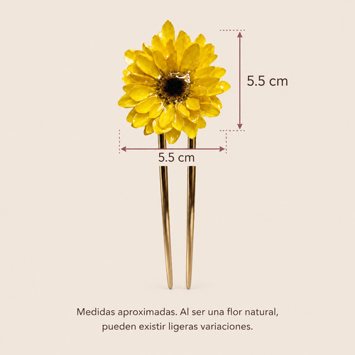 Peineta con Mini Girasol