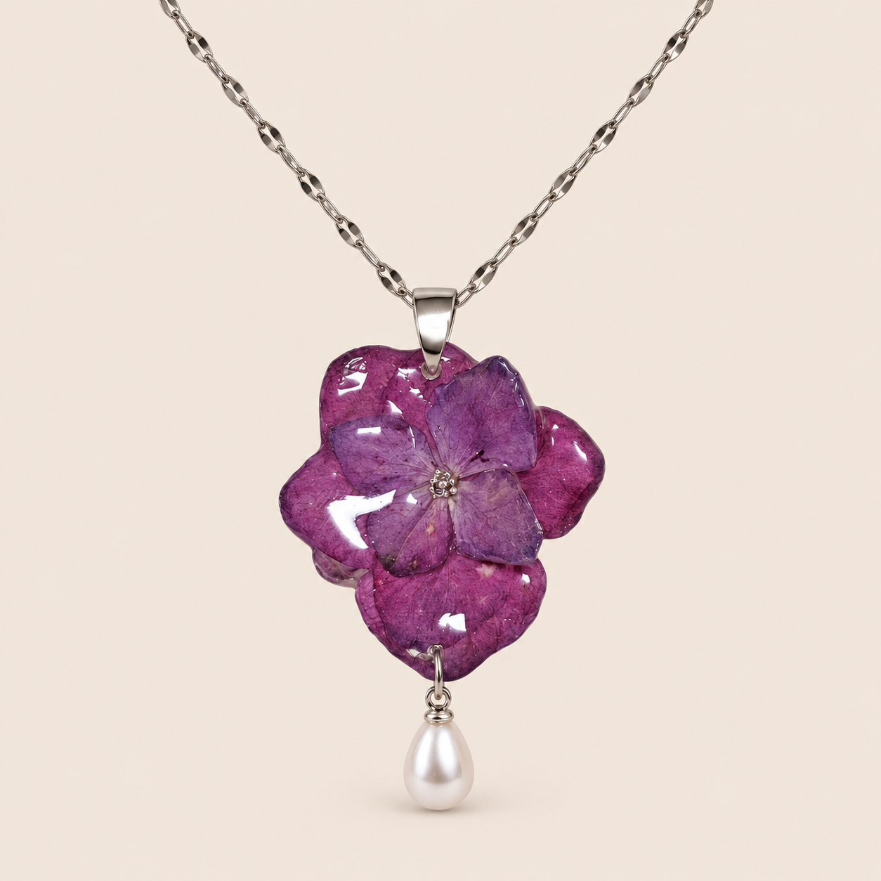 Collar de Hortensia Rosa